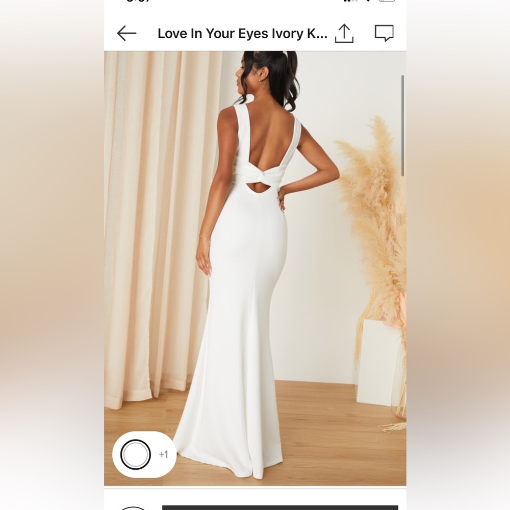 NWT back twist mermaid crepe wedding reception rehearsal dinner dress